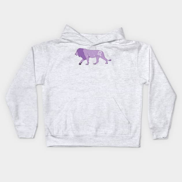 Leo (Light Purple) Kids Hoodie by ziafrazier